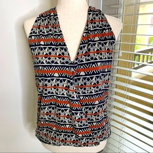 Lucky Brand Knit Tank Geometric Elastic Bottom